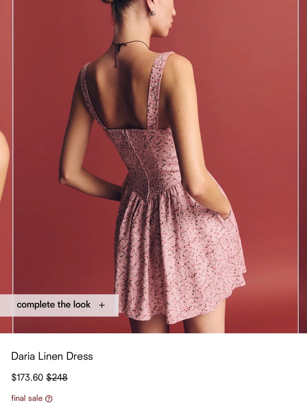 Reformation Pink Daria Mini Dress - Picture 2 of 4